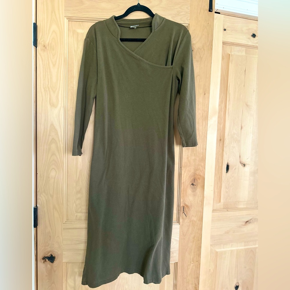 Peruvian Connection Pima Cotton long sleeve midi dress